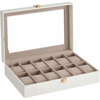 songmics Pudełko Na Zegarki Etui Szkatułka Organizer 12szt Zegarków Kasetka Prezent songmics Pudełko Na Zegarki Etui Szkatułka Organizer 12szt Zegarków Kasetka Prezent