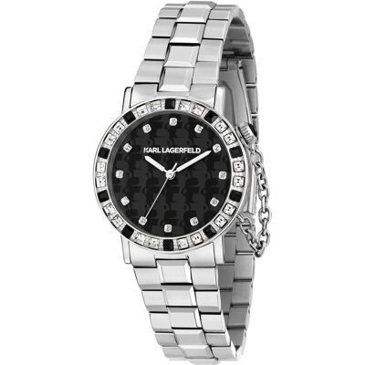 Zegarek Damski Karl Lagerfeld R0553100502 Cyrkonie Srebrny Zegarek Damski Karl Lagerfeld R0553100502 Cyrkonie Srebrny