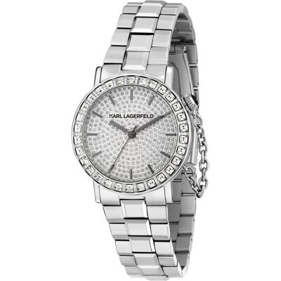 Zegarek Damski Karl Lagerfeld R0553100506 Cyrkonie Srebrny Zegarek Damski Karl Lagerfeld R0553100506 Cyrkonie Srebrny