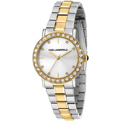 Zegarek Damski Karl Lagerfeld R0553100509 Cyrkonie Srebrny Zegarek Damski Karl Lagerfeld R0553100509 Cyrkonie Srebrny