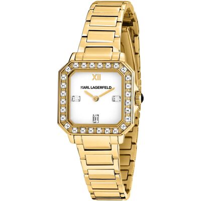 Zegarek Damski Karl Lagerfeld R0553102501 Cyrkonie Złoty Zegarek Damski Karl Lagerfeld R0553102501 Cyrkonie Złoty