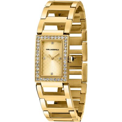Zegarek Damski Karl Lagerfeld R0553103502 Cyrkonie Złoty Zegarek Damski Karl Lagerfeld R0553103502 Cyrkonie Złoty