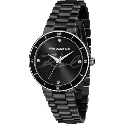 Zegarek Damski Karl Lagerfeld R0553104504 Cyrkonie Czarny Zegarek Damski Karl Lagerfeld R0553104504 Cyrkonie Czarny