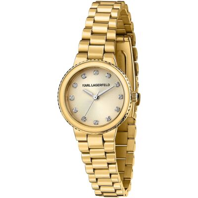 Zegarek Damski Karl Lagerfeld R0553104510 Cyrkonie Złoty Zegarek Damski Karl Lagerfeld R0553104510 Cyrkonie Złoty