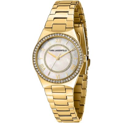 Zegarek Damski Karl Lagerfeld R0553105501 Złoty Zegarek Damski Karl Lagerfeld R0553105501 Złoty