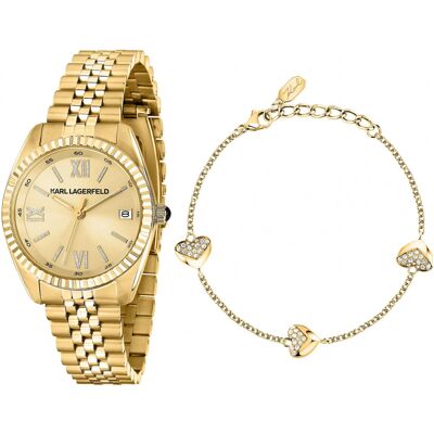 Zegarek Damski Karl Lagerfeld R0553108501 Złoty Zegarek Damski Karl Lagerfeld R0553108501 Złoty