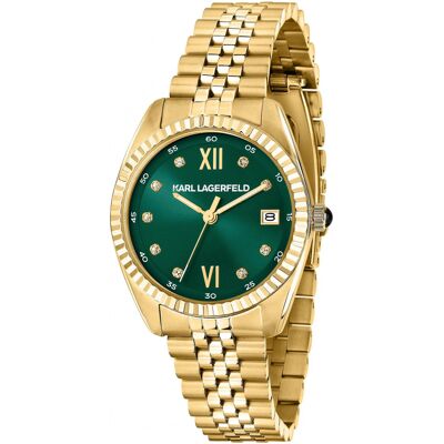 Zegarek Damski Karl Lagerfeld R0553108502 Cyrkonie Złoty Zegarek Damski Karl Lagerfeld R0553108502 Cyrkonie Złoty