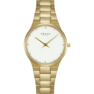 Zegarek Damski Obaku Denmark V305lxgwsg Złoty Zegarek Damski Obaku Denmark V305lxgwsg Złoty