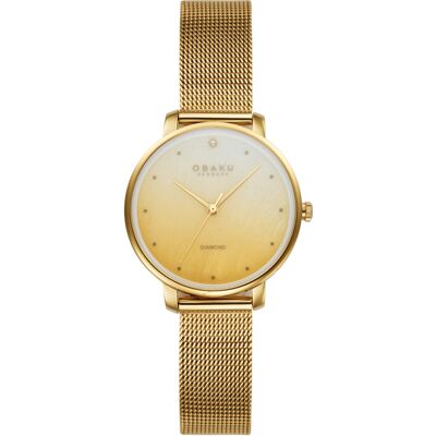 Zegarek Damski Obaku Denmark V320lxgzmg-Dg Złoty Zegarek Damski Obaku Denmark V320lxgzmg-Dg Złoty