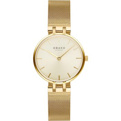 Zegarek Damski Obaku Denmark V322lxggmg Złoty Zegarek Damski Obaku Denmark V322lxggmg Złoty