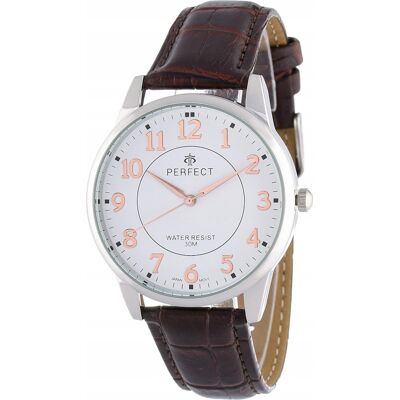 Zegarek Męski Klasyczny Kwarcowy Elegancki Pasek Skórzany Analog Perfect Zegarek Męski Klasyczny Kwarcowy Elegancki Pasek Skórzany Analog Perfect