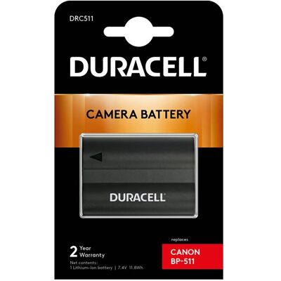 Bateria Duracell DRC511 7,4V 1600mAh Li-Ion - Canon BP-508 / BP-511 / BP-511A / BP-512 / BP-514 Bateria Duracell DRC511 7,4V 1600mAh Li-Ion - Canon BP-508 / BP-511 / BP-511A / BP-512 / BP-514
