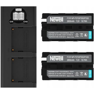 Zestaw ładowarki do baterii Sony NP-F570 - Podwójny USB-C - Kompakt Zestaw ładowarki do baterii Sony NP-F570 - Podwójny USB-C - Kompakt