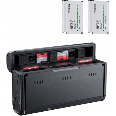 Ładowarka Usb Type-c + 2x Akumulator Bateria Typ Sony Np-bx1 Npbx1 Telesin / Cmr-001 Ładowarka Usb Type-c + 2x Akumulator Bateria Typ Sony Np-bx1 Npbx1 Telesin / Cmr-001