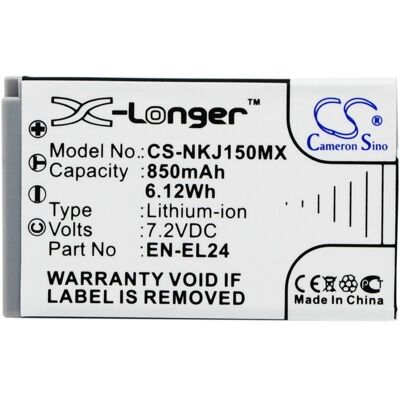 Nikon 1 J5 / EN-EL24 850mAh 6.12Wh Li-Ion 7.2V (Cameron Sino) Nikon 1 J5 / EN-EL24 850mAh 6.12Wh Li-Ion 7.2V (Cameron Sino)