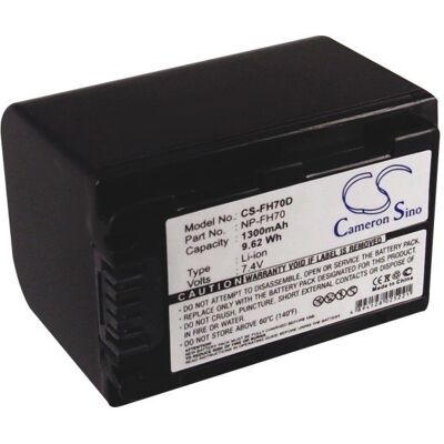 Sony Np-Fh70 1300Mah 9.62Wh Li-Ion 7.4V (Cameron Sino) Sony Np-Fh70 1300Mah 9.62Wh Li-Ion 7.4V (Cameron Sino)