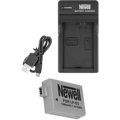 Zestaw Ładowarka Dc-Usb +Akumulator Newell Lp-E5 Zestaw Ładowarka Dc-Usb +Akumulator Newell Lp-E5
