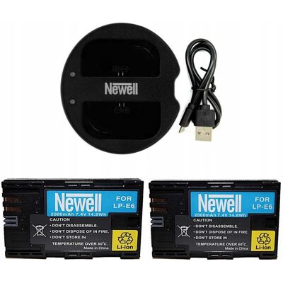Zestaw Ładowarka Sdc-Usb+ 2 Akumulatory Newell Lp-E6 Do Canon Zestaw Ładowarka Sdc-Usb+ 2 Akumulatory Newell Lp-E6 Do Canon
