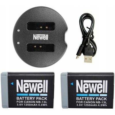 Zestaw Ładowarka Sdc-Usb+ 2 Akumulatory Newell Zamiennik Nb-13L Do Canon Zestaw Ładowarka Sdc-Usb+ 2 Akumulatory Newell Zamiennik Nb-13L Do Canon