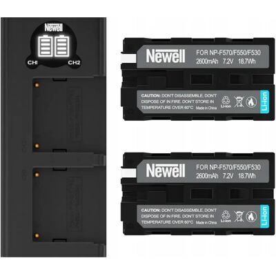 Zestaw ładowarki do baterii Sony NP-F570 - Podwójny USB-C - Kompakt Zestaw ładowarki do baterii Sony NP-F570 - Podwójny USB-C - Kompakt