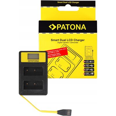 Inny producent Ładowarka podwójna Patona Smart Dual LCD USB Canon LP-E12 Inny producent Ładowarka podwójna Patona Smart Dual LCD USB Canon LP-E12