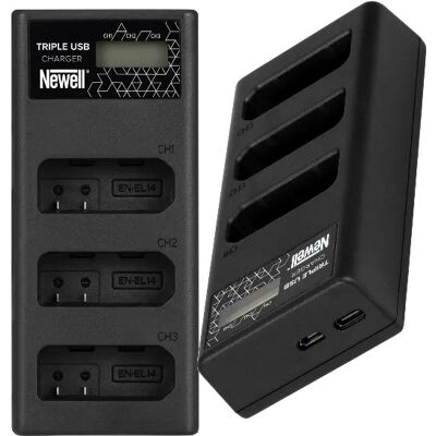 Newell Ładowarka Trzykanałowa Cd-Usb-C Do Akumulatorów En-El14 Do Nikon Newell Ładowarka Trzykanałowa Cd-Usb-C Do Akumulatorów En-El14 Do Nikon