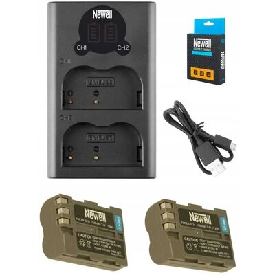 Newell Zestaw Do Nikon 2 Akumulatory En-El3e +ładowarka Dl-Usb-C Newell Zestaw Do Nikon 2 Akumulatory En-El3e +ładowarka Dl-Usb-C