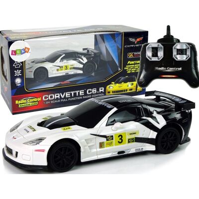 Lean Toys Auto Wyścigowe R/c 1:24 Corvette C6.R Białe + Pilot 2.4 Ghz Lean Toys Auto Wyścigowe R/c 1:24 Corvette C6.R Białe + Pilot 2.4 Ghz