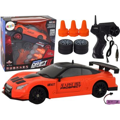 Lean Toys Autko Sportowe Rc 1:24 Pomarańczowe, Wymienne Koła 6 Pachołków Lean Toys Autko Sportowe Rc 1:24 Pomarańczowe, Wymienne Koła 6 Pachołków