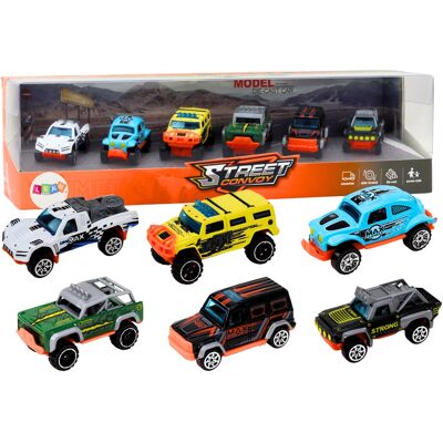 Lean Toys Zestaw Metalowych Autek Terenowych 1:64 6 Sztuk Do Kolekcji Lean Toys Zestaw Metalowych Autek Terenowych 1:64 6 Sztuk Do Kolekcji