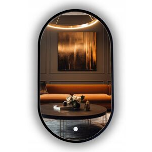 SkyMel Lustro Led W Czarnej Ramie Owalne 120X55 Cm + Włącznik Na Dotyk SkyMel Lustro Led W Czarnej Ramie Owalne 120X55 Cm + Włącznik Na Dotyk