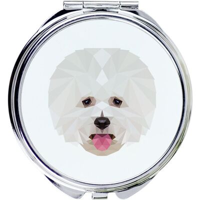 Bichon Frise, Tenerife Dog -lusterko ze zdjęciem i napisem geometryczne marki Art-Dog Bichon Frise, Tenerife Dog -lusterko ze zdjęciem i napisem geometryczne marki Art-Dog