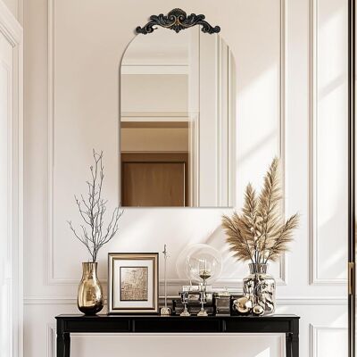 Inny producent Brązowe Lustro Ścienne Łukowe Ozdobne HD Drewniane Eleganckie 60x120 cm Inny producent Brązowe Lustro Ścienne Łukowe Ozdobne HD Drewniane Eleganckie 60x120 cm