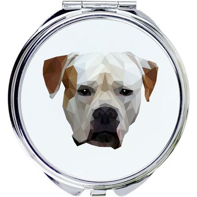 Buldog amerykański -lusterko ze zdjęciem i napisem geometryczne marki Art-Dog Buldog amerykański -lusterko ze zdjęciem i napisem geometryczne marki Art-Dog