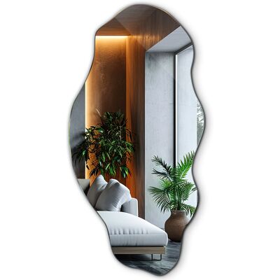 Tulup Dekoracyjne Lustro Ścienne Industrialne do Sypialni Salonu Boho Loftowe Fale - 40 cm x 80 cm Tulup Dekoracyjne Lustro Ścienne Industrialne do Sypialni Salonu Boho Loftowe Fale - 40 cm x 80 cm