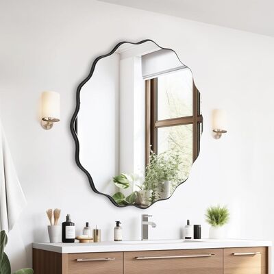 Inny producent Dekoracyjne Lustro Ścienne Nieregularne Faliste Nowoczesne Czarne 50cm Inny producent Dekoracyjne Lustro Ścienne Nieregularne Faliste Nowoczesne Czarne 50cm