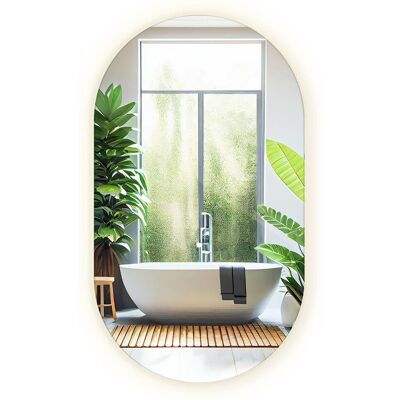 Coloray Duże Lustro Owalne LED 58x100 Ciepłe Światło Podkreśla Styl Wnętrza Coloray Duże Lustro Owalne LED 58x100 Ciepłe Światło Podkreśla Styl Wnętrza