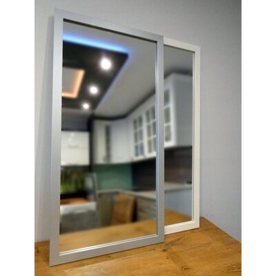 Fabryka Luster DUŻE Lustro ścienne w ramie 4cm MDF 110x60 białe lub kolor aluminium Fabryka Luster DUŻE Lustro ścienne w ramie 4cm MDF 110x60 białe lub kolor aluminium