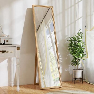 Yulinland HOMCOM lustro stojące na całe ciało z podstawą, wolnostojące, 40 cm x 150 cm, naturalny Yulinland HOMCOM lustro stojące na całe ciało z podstawą, wolnostojące, 40 cm x 150 cm, naturalny