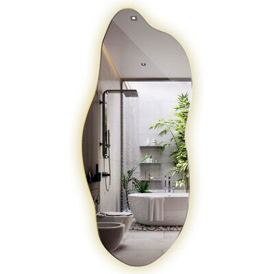 Tulup Ledowe Lustro Boho 45x100 Organiczny Kształt - Wiszące Do Sypialni Salonu Łazienki Korytarza Biura Domu – Neutralna Barwa Tulup Ledowe Lustro Boho 45x100 Organiczny Kształt - Wiszące Do Sypialni Salonu Łazienki Korytarza Biura Domu – Neutralna Barwa