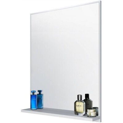 Inny producent Lustro Biały Mat 52x64 – Prostokątne, Ścienne, Minimalistyczne, Do Łazienki Inny producent Lustro Biały Mat 52x64 – Prostokątne, Ścienne, Minimalistyczne, Do Łazienki