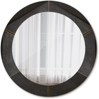 Tulup Lustro do Łazienki w Ramie Szare trójkąty 60cm Tulup Lustro do Łazienki w Ramie Szare trójkąty 60cm