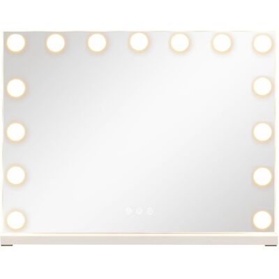 COSTWAY Lustro do makijażu z światłem LED Lustro w stylu Hollywoodzkim 58x43cm COSTWAY Lustro do makijażu z światłem LED Lustro w stylu Hollywoodzkim 58x43cm