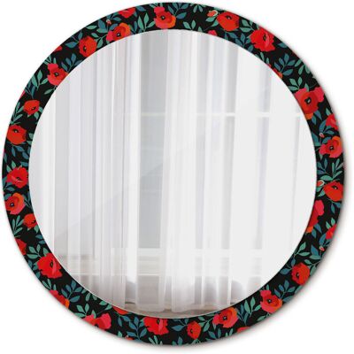 Tulup Lustro do Wizażu Ścienne Czerwony mak 90cm Tulup Lustro do Wizażu Ścienne Czerwony mak 90cm