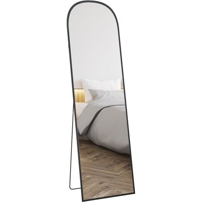 Lustro HOMCOM o pełnej długości, 170 x 50 cm, zakrzywione, stojące, ze szkłem odpornym na stłuczenie i aluminiową ramą, lustro ścienne do pochylania.. Lustro HOMCOM o pełnej długości, 170 x 50 cm, zakrzywione, stojące, ze szkłem odpornym na stłuczenie i aluminiową ramą, lustro ścienne do pochylania..