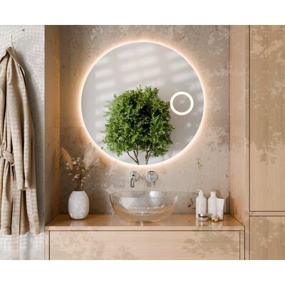Inny producent Lustro Kosmetyczne Okrągłe Ścienne SZlif Led 80 Cm Prawe Inny producent Lustro Kosmetyczne Okrągłe Ścienne SZlif Led 80 Cm Prawe