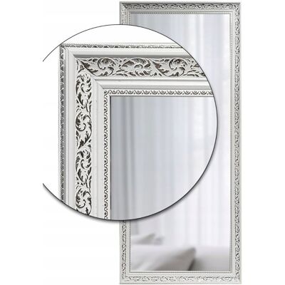 Fabryka Luster Lustro łazienkowe 100x70 w białej srebrnej ramie odpornej na wilgoć u48 Fabryka Luster Lustro łazienkowe 100x70 w białej srebrnej ramie odpornej na wilgoć u48
