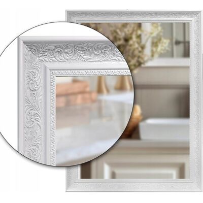 Fabryka Luster Lustro łazienkowe 120x50 w białej ornamentowej ramie odpornej na wilgoć u42 Fabryka Luster Lustro łazienkowe 120x50 w białej ornamentowej ramie odpornej na wilgoć u42