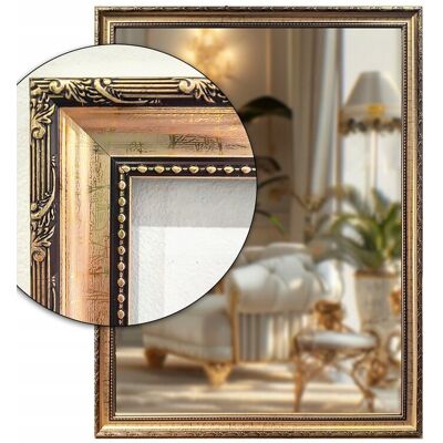 Fabryka Luster Lustro łazienkowe 120x50 w złotej ozdobnej ramie odpornej na wilgoć u35 Fabryka Luster Lustro łazienkowe 120x50 w złotej ozdobnej ramie odpornej na wilgoć u35