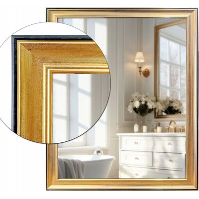 Fabryka Luster Lustro łazienkowe 120x60 w ozdobnej złotej ramie odpornej na wilgoć u36 Fabryka Luster Lustro łazienkowe 120x60 w ozdobnej złotej ramie odpornej na wilgoć u36